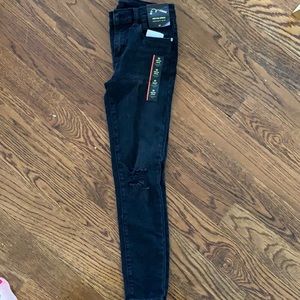 Cat and Jack girls skinny jeans black ripped knee